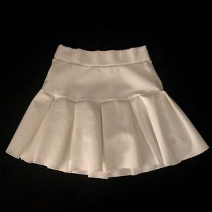 Pleaded White Mini Skirt